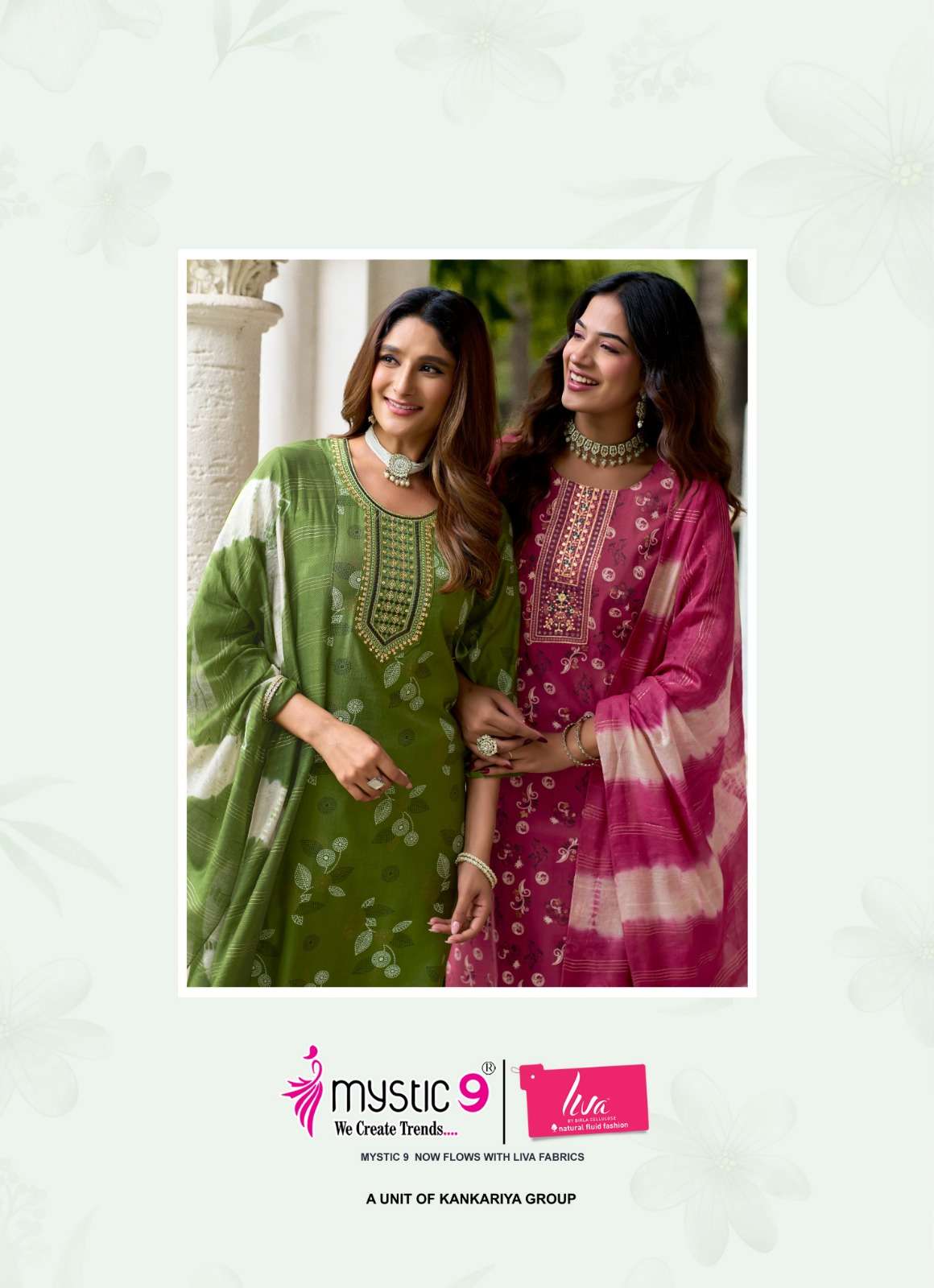 MYSTIC 9 MADHURI VOL 2 VERTICAN FOIL PRINT STRAIGHT CUT CATALOGUE SALWAR SUIT TREND DEALER